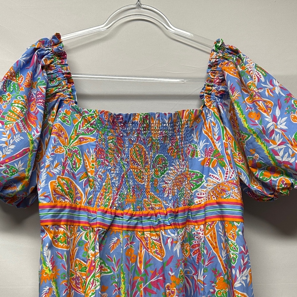 Gretchen Scott Designs Promenade Vintage Vines Peri Print Women's L - Picture 3 of 7